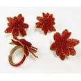 thumbnail image 5 of Fennco Styles Hand Beaded Christmas Poinsettia Napkin Rings, Set of 4 - Red Glass Bead Flower Napkin Holders for Home, Dining Room, Banquet, Family Gathering, Winter Holiday Décor and Special Occasion, 5 of 5