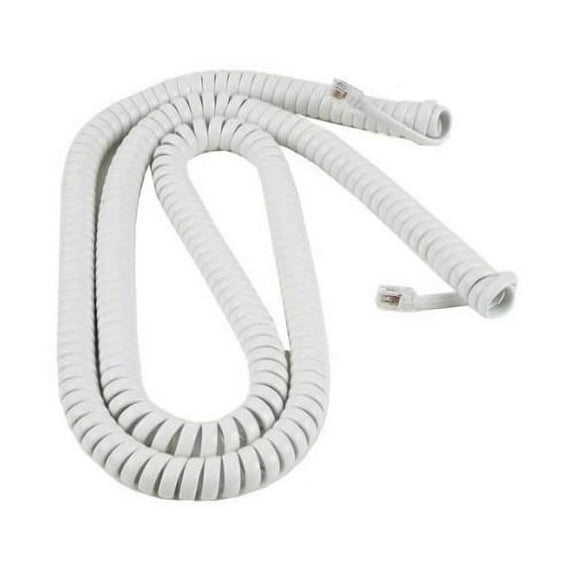 RCA 25 feet Handset Coil Cord, White (TP282W) 25 Feet Stretched / 4 Feet Coiled
