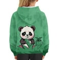 thumbnail image 6 of Xoenoiee Cartoon Panda Bamboo Print Girls Hoodies with Front Kangaroo Pocket Hooded Sweatshirt Long Sleeve Hoodies Pullover Activewear for Kids Age 6-16 Years, XL, 6 of 7
