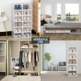 Oyajia 12 Pack Clear Plastic Stackable Shoe Organizer Boxes with