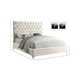 thumbnail image 3 of Meridian Furniture Cruz Solid Wood Tufted Velvet Queen Bed in Cream, 3 of 9