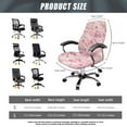 thumbnail image 7 of ZIATUBLES Office Chair Protector Covers Butterfly Peach Blossom Pink Printed Stretch Spandex Fabric Desk Computer Chair Rotating Covers Washable Soft Universal Rotating Slipcover with Snap Button, S, 7 of 7