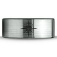 thumbnail image 2 of Tungsten Heart Compass Band Ring 8mm Men Women Comfort Fit Brushed Gray Flat Cut Black Polished, 2 of 4