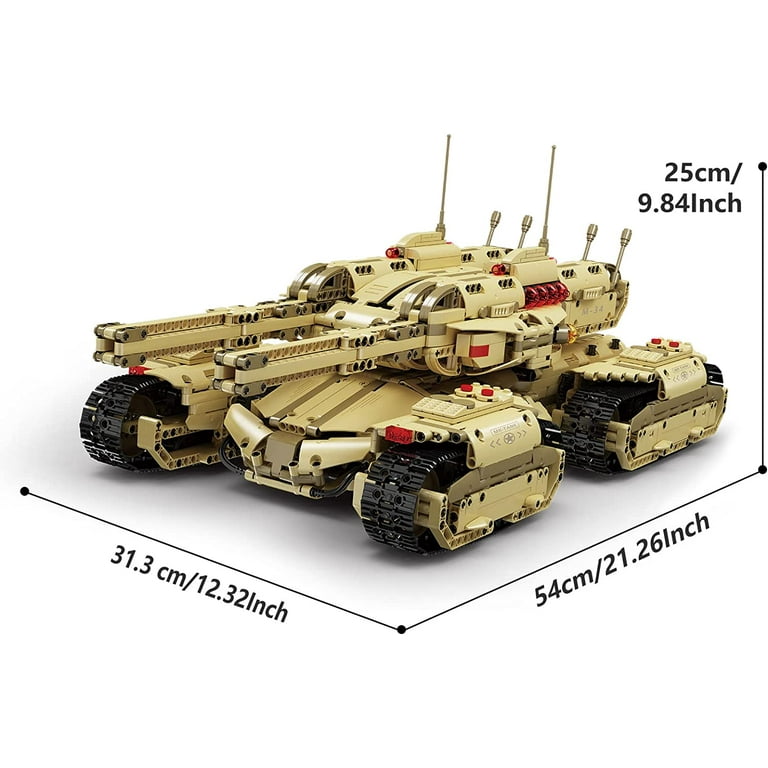 Mould King 20011 Technology MOC Building Block Tank, Remote Control  Rechargeable Military Mammoth Tank, RC Tank Model Kits for Adult