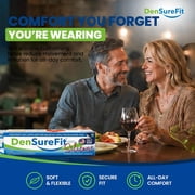 Densurefit Silicone Kit for Upper and Lower Denture, 3-6 Month Soft Silicone Dentures Repair Set to Refit and Tighten, Easy to Use Reline Set with Larger Primer and Applicators for Comfortable Fit