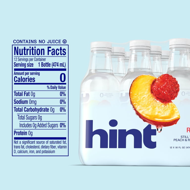 Hint Peach Raspberry Flavored Water, 16 fl oz Bottles, 12 Pack photo 8