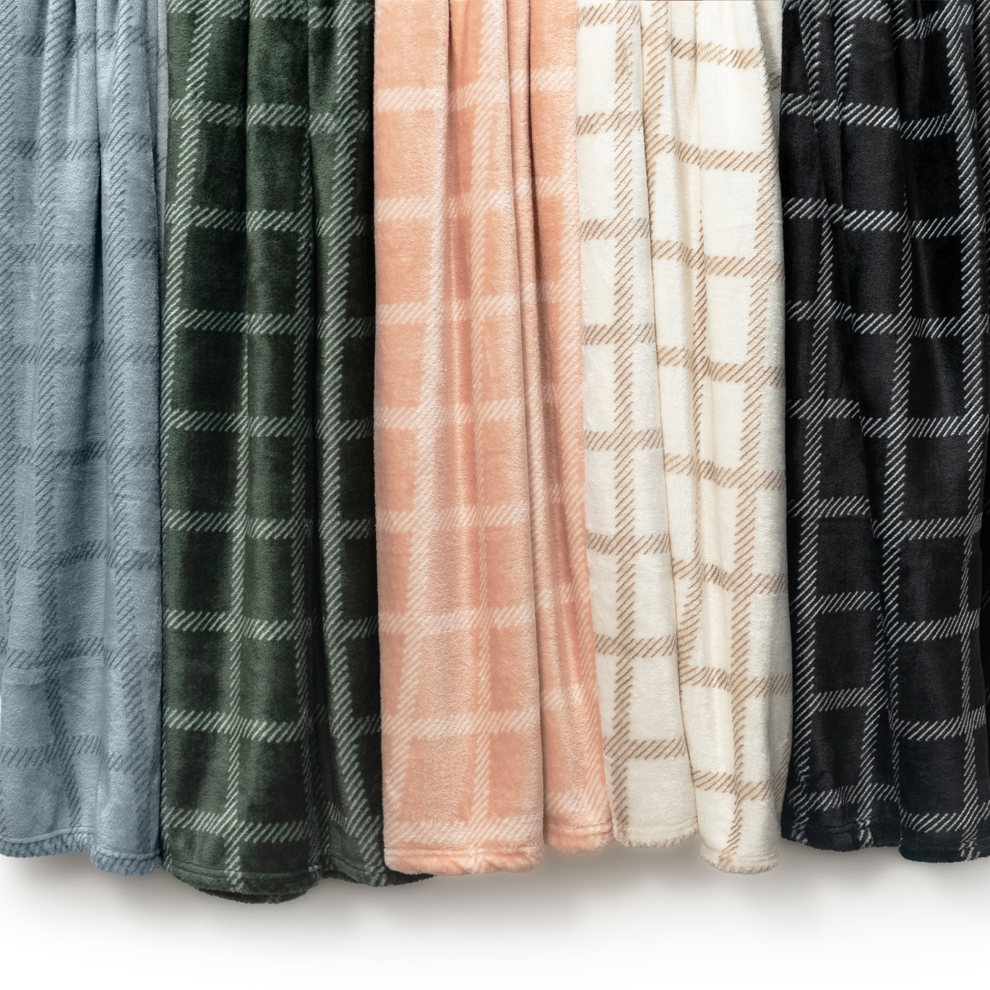Fleece Throw Blanket - 50x60 Inch - Modern Dash Windowpane Design - Ultra Soft Warmth - Pink