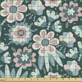 thumbnail image 2 of Ambesonne Floral Fabric by the Yard Upholstery, Garden Scene in Pastel Tones, 5 Yards, Slate Blue Pink, 2 of 5