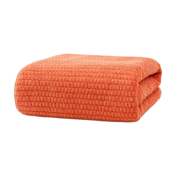 Orange Quick Dry Bath Towel Thickened Absorbent Soft Microfiber For Shower Gym Travel