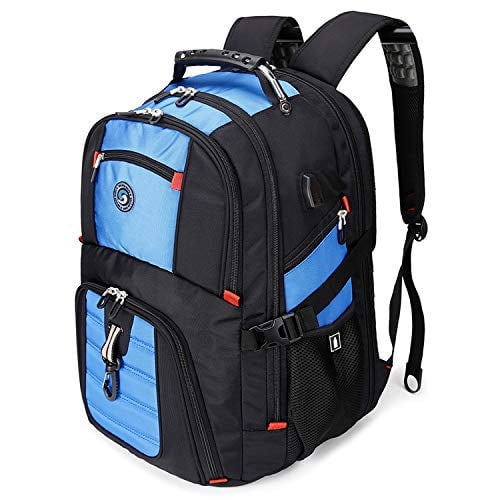 Mochila Viaje Gran Tamaño 52L con Puerto USB para Portátil 17 H/M (Azul)