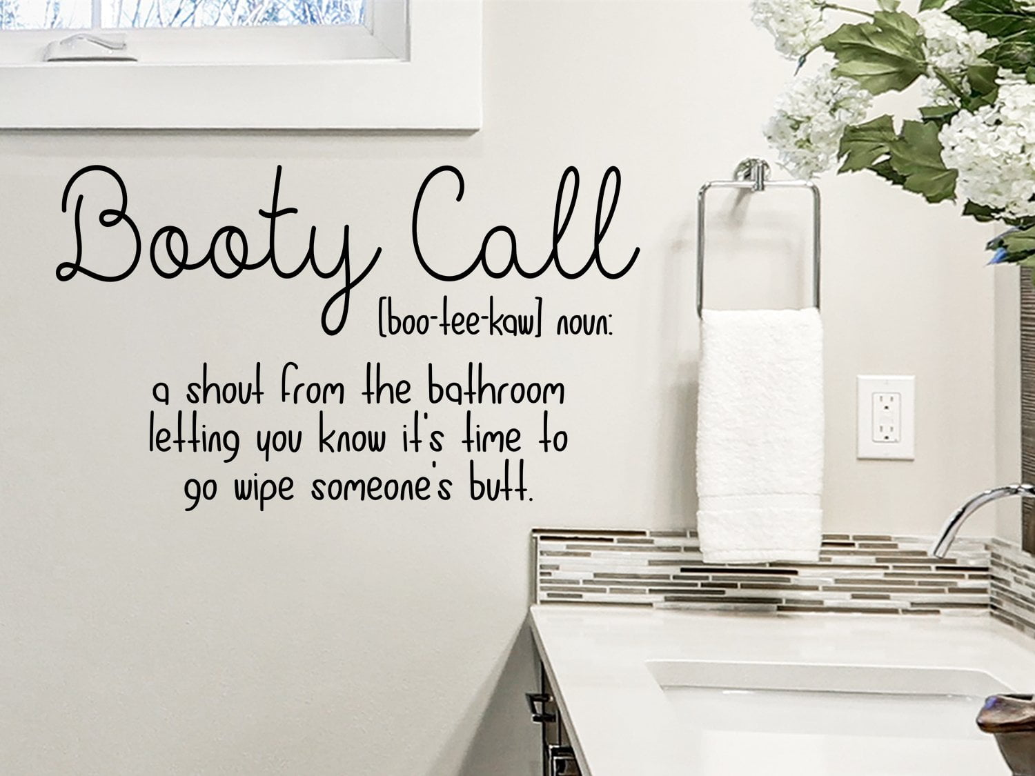 Booty Call Definition Bathroom Wall Decal Walmartcom Walmartcom