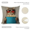 thumbnail image 3 of A cat eating popcorn with sunglasses Linen toss pillowcase decoration pillowcase gifting preferred 18x18 inch cushion cover 2 sets sofa pillowcase sofa bedroom living room car, 3 of 5