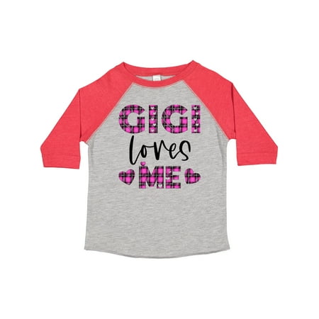 

Inktastic My Gigi Loves Me Hearts in Pink Plaid Gift Toddler Boy or Toddler Girl T-Shirt