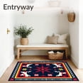 thumbnail image 3 of ODIKA 8'x10' Machine Washable Non-Slip Area Rug, Joyful Nordic Hearth Elegant Anti Skid Decorative Floor High Traffic Rug, Blue, 621755, 3 of 7
