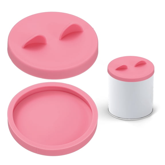 Uxcell Cat Food Can Covers Lids, Dog Food Can Lids with Cute Pet Ears Shaped Silicone Toppers 2.5 Inch, (Pink, 2Pcs), Intended for Dog / Cat / Pet Food Cans