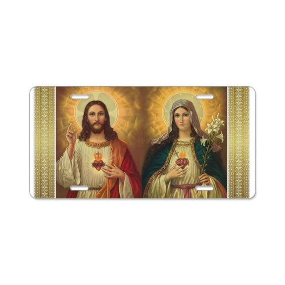CafePress - Sacred Heart - Aluminum License Plate, Front License Plate, Vanity Tag