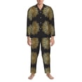 thumbnail image 3 of Daiia Gold Mandala for Men's Long-Sleeved Pajama Set – Soft & Comfortable Sleepwear Button-Up Pajamas Cozy Lounge Wear-, 3 of 7