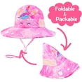 thumbnail image 4 of Girls Sun Hat for Kids UV Protection Unicorn Summer Hat Beach Play Hats Wide Brim Neck Flap for Girls Ponytail Hat 3-8 Years, 4 of 5