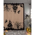 thumbnail image 2 of Halloween Shower Curtain Set ，Waterproof Fabric Shower Curtains Dead Tree Castle Witch Black Cat Spooky Witch Pumpkin Shower Curtains for Bathroom,Bathroom Decor 72"x72", 2 of 6