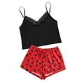 thumbnail image 2 of LIZUOJUN Pajamas For Women Set Lace Camisole Tops 2 Piece Sleepwear Summer Shorts Soft Breathable Lightweight Comfortable Loungewear Home Pajamas - L, 2 of 4