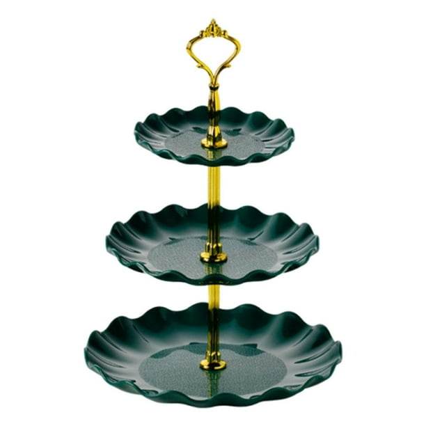 Bandeja de almacenamiento Soporte para pasteles Postre Regalo Decoración Almacenamiento de pasteles Bandeja para servir para Verde oscuro