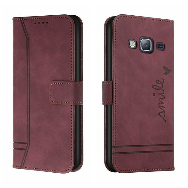 Funda con tapa estilo vintage para Samsung J2 Prime G530, ranura para múltiples tarjetas, protección total, estilo retro, material PU+TPU