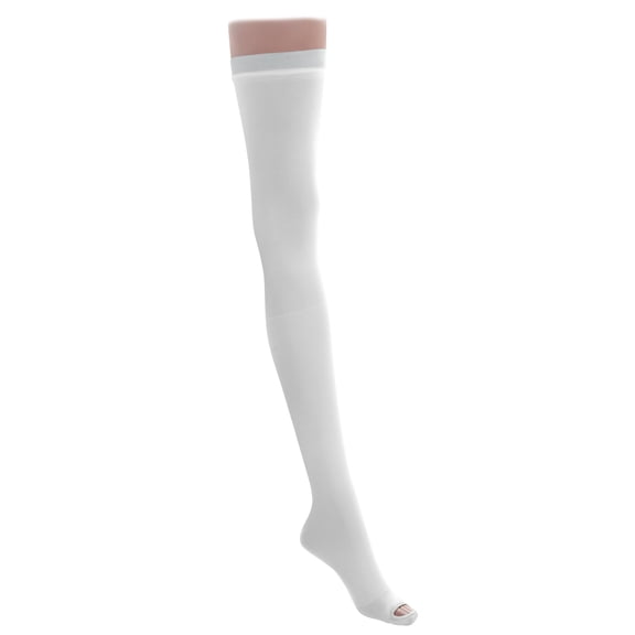 Medline EMS Thigh Length Anti-Embolism Stockings,White,Medium, Nylon, Spandex - Unisex