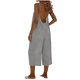 thumbnail image 3 of TaTaai Women's Summer Casual Solid Adjustable Spaghetti Strap Backless Jumpsuit with Pockets 7/8 Length Loose Fashion Romper Gift, 3 of 6