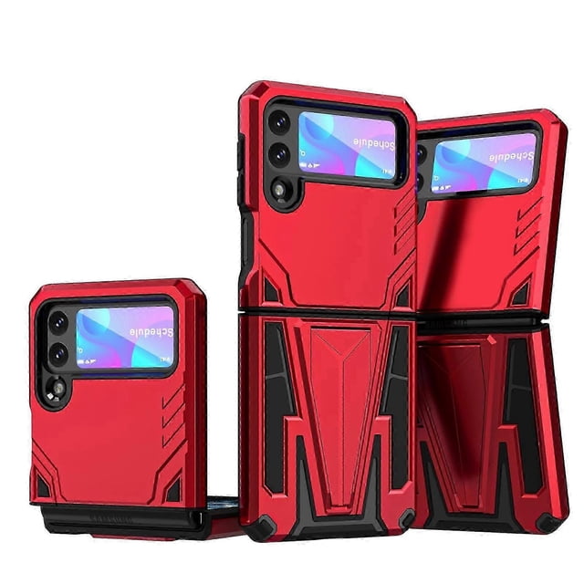 For Samsung Galaxy Z Flip3 5G Super V Armor PC + TPU Shockproof Case with Invisible Holder(Dark Green)