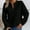 Black, variant on Womens Split Neck Quilted Lightweight Sweatshirt, Casual Long Sleeve Warm Solid Color Pullover Tops