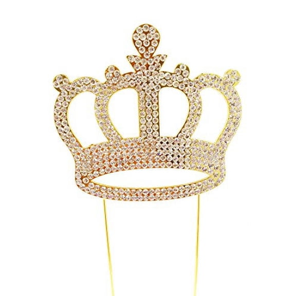 Coolest Bear Rhinestone Crystal Cake Topper "Crown", Gold