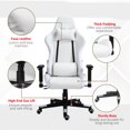 thumbnail image 6 of Vinsetto High Back Gaming Chair with RGB LED Lights, Adjustable Arms, and Lumbar Support, Racing Office Computer Chair with Head Pillow, White / Black, 6 of 9