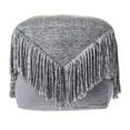 thumbnail image 1 of LR Resources POUFS99760GRY1616 Pouf à Pompon Solide&44; Gris, 1 of 1