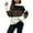 Coffee, variant on Herrnalise Women's Knitted Crop Tops Ladies Fashion Casual Pullover Knit Striped Intercolor Long Sleeve Crewneck Sweater Knitwear Pullover Jumper Sweaters
