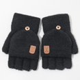 thumbnail image 3 of Guantes Sin Dedos Zulema Tejer Grueso Cálido Negro, 3 of 7