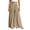 #01 Beige 【Mix, Match & Rotate: Stock Up on Daily Colors】, variant on Women's Pleated Wide Leg Beach Pants, Round Buckle Belted Elastic High Waist Resort Trousers Breathable & Comfortable for Vacation Daily Wear | TruBelle,Beige L