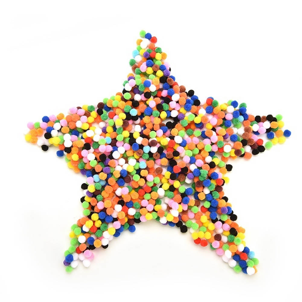 alextreme 2000Pcs / Pack 10mm Crafts Round Shaped Pompom Mixed Color Soft Fluffy Pom Poms for Kids Children