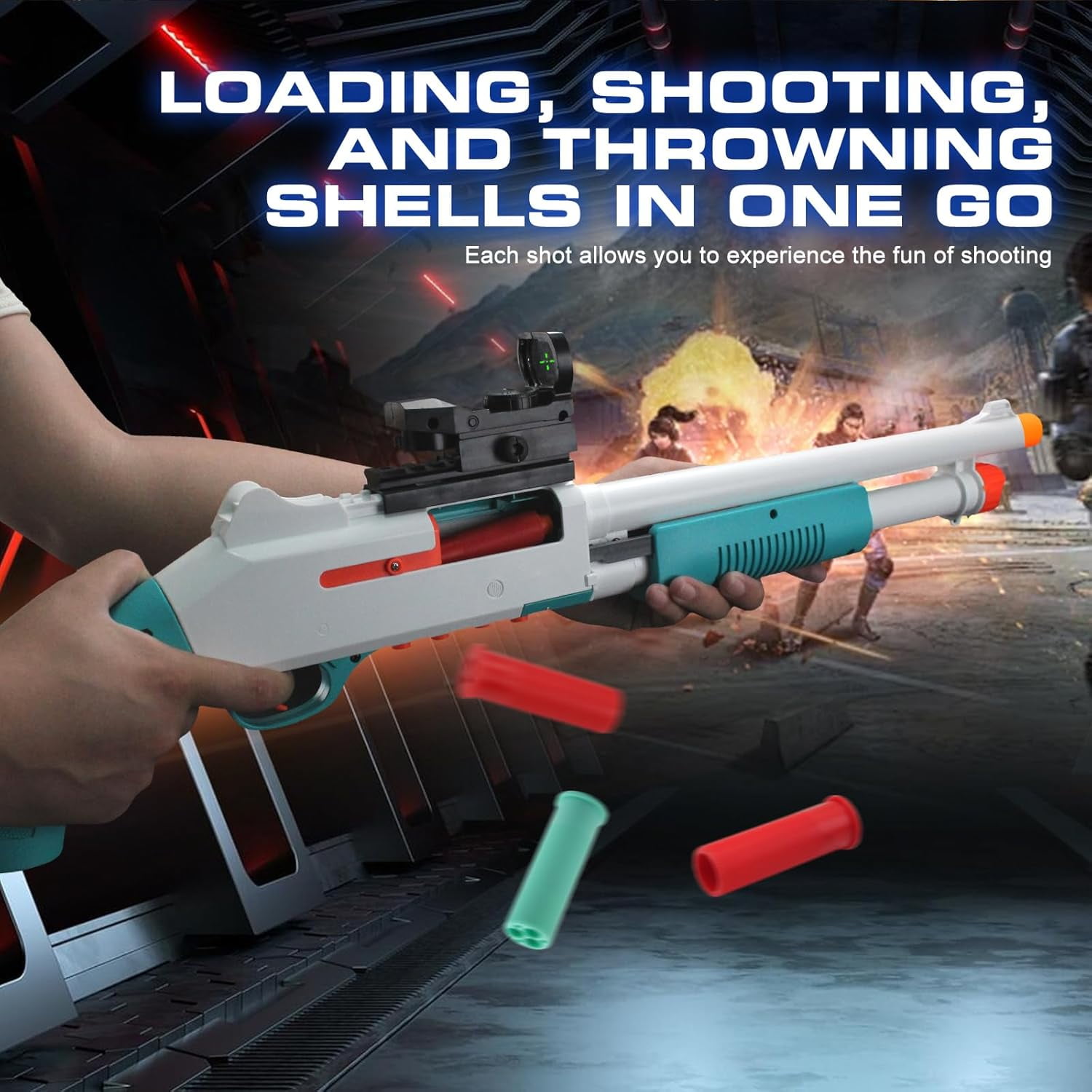 30-Inch Soft Dart Blaster Foam Blaster –  Airsoft, Shell-Ejecting, Spring-Loaded for Outdoor Fun 14+ Years Old