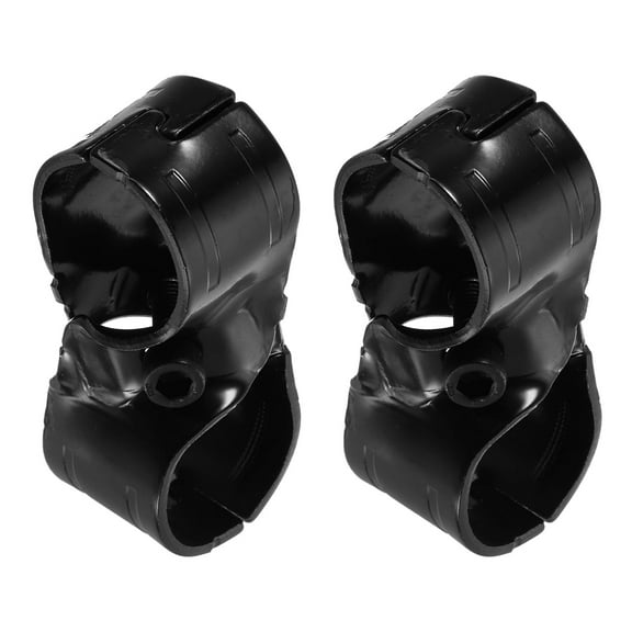 2 Pcs Structural Pipe Connector, 1-1/8" 45 Degree 2-way Metal Connectors Corner Pipe Fittings End Rails Clamp with Screws for DIY Shelf Garden Support, Black