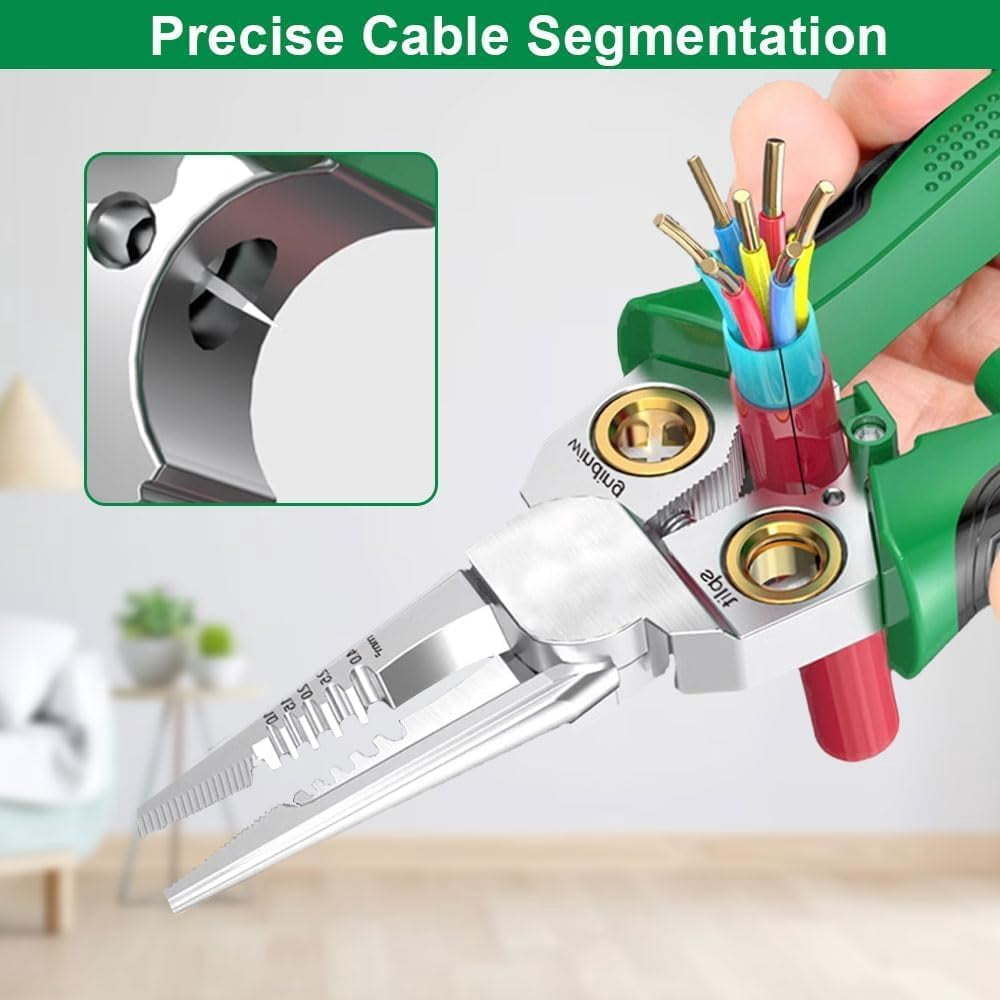 8 in 1 Wire Stripper with Voltage Tester, Pinzas De Electricidad, Multi-function Electric Wire Stripping Tool for Cutting and Pulling Pliers, Electrician Repair Tool (2)