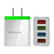 4 Multi-Port Quick Charge 3.0 Fast Wall Charger USB Hub Power Adapter US Plug