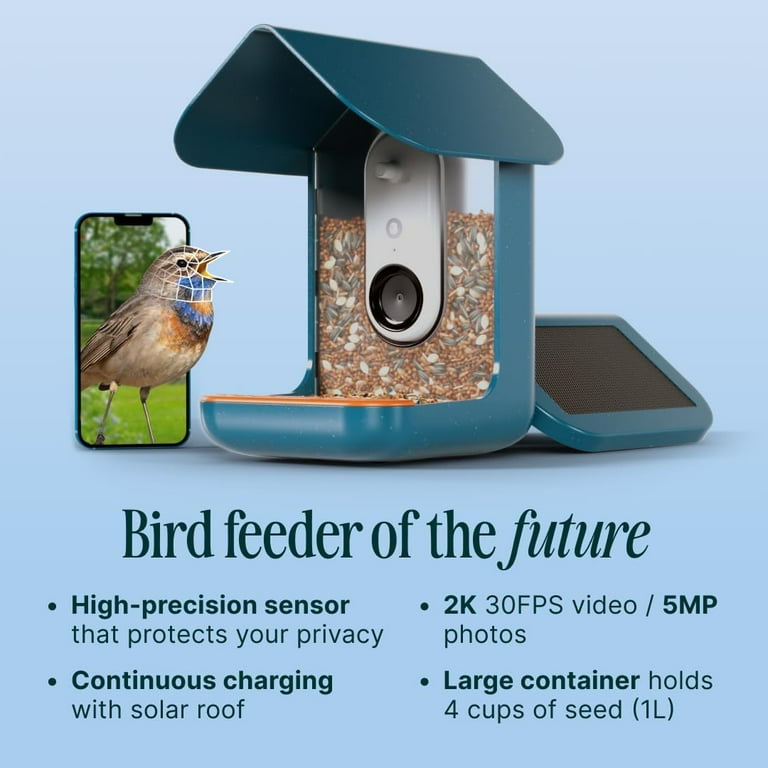 Birdbuddy ソーラールーフ付スマートバードフィーダー Amazon.com : Birdbuddy PRO Non Solar Smart Bird Feeder with