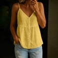 thumbnail image 2 of BUIGTTKLOP Cotton Linen Camisole Tops for Women Summer Sleeveless Spaghetti Strap Tank Tops V Neck Loose Fitted Camis, 2 of 6