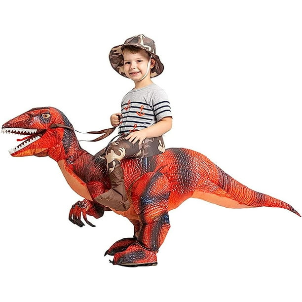 GOOSH 55 inch Inflatable Dinosaur Costume for Kids, Funny Halloween Costumes Boys Girls, Blow Up