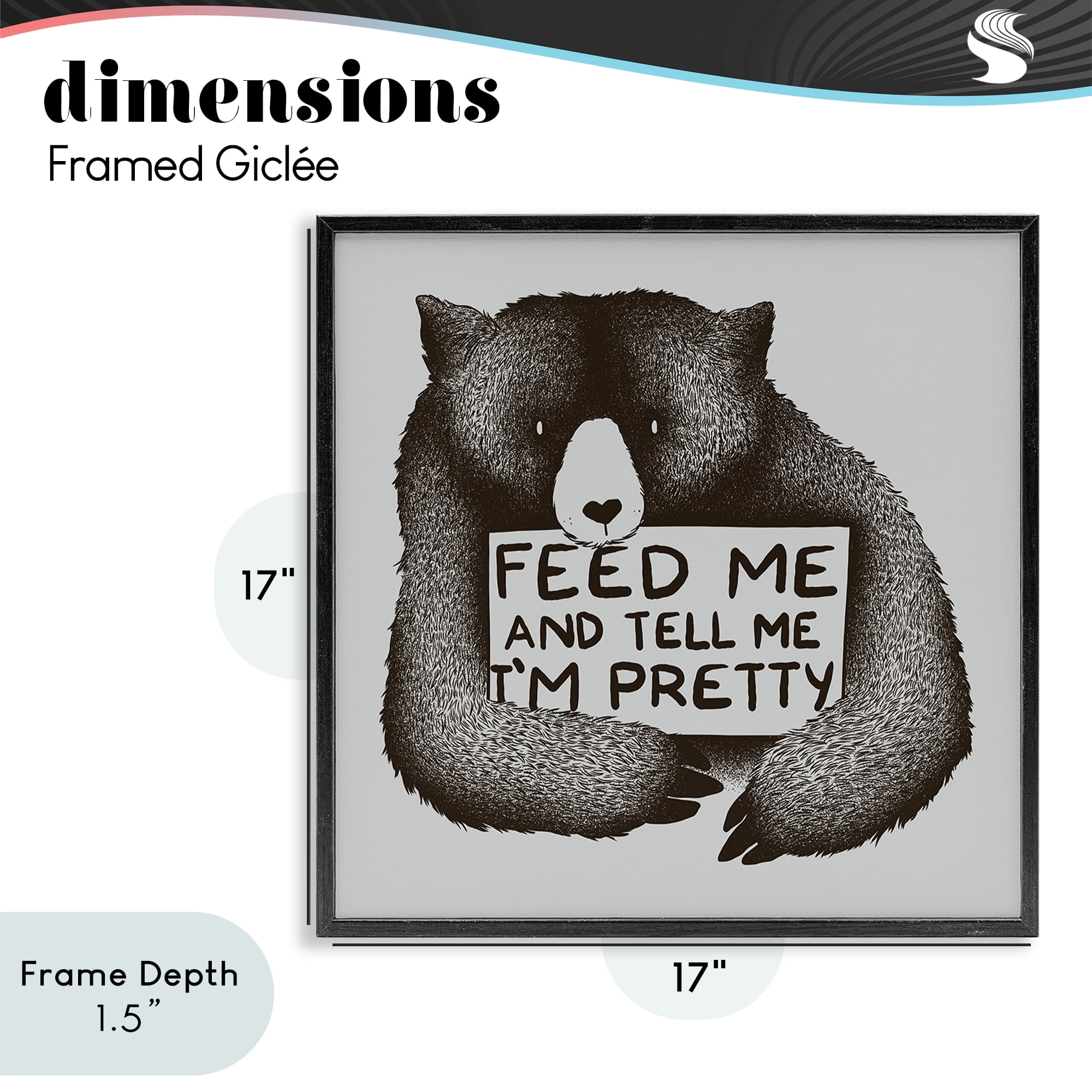 Stupell Industries Feed & Tell Me I'm Pretty Black Framed Giclee Art, design by Tobe Fonseca