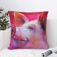 thumbnail image 4 of Pofeuu Pig Print Double-sided plush pillowcase Square Throw Pillow Covers Pillows Cover for Living Room Bedroom Sofa Couch Cushion Cover（No pillow core）-26"x26", 4 of 7