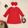 thumbnail image 5 of Zehjuhan Newborn Baby Girl Sweet Long Sleeve Cartoon Xmas Wreath Embroidered Party Dress for Holiday Red，3-6M, 5 of 11