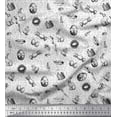 thumbnail image 1 of Soimoi Moss Georgette Fabric Chick,Egg & Rabbit Animal Print Fabric by Yard 42 Inch Wide, 1 of 3
