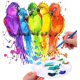 thumbnail image 3 of Juego De 4 Bandejas Redondas De Plástico Para Pintura Infantil (Blanco). Afortunado Sencillez, 3 of 3