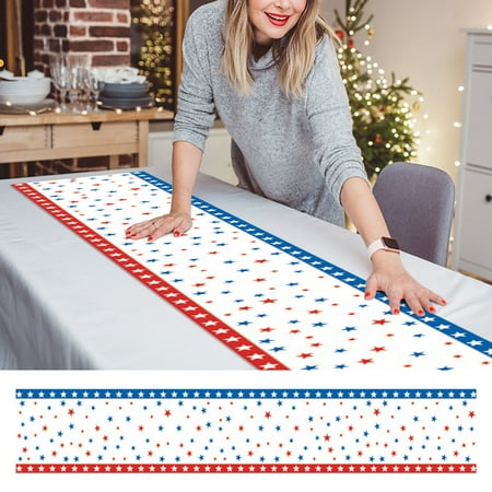 

NGTEVOOS Clearance Independence Day Table Flag Nordic Linen Star Strip Decorative Table Cloths